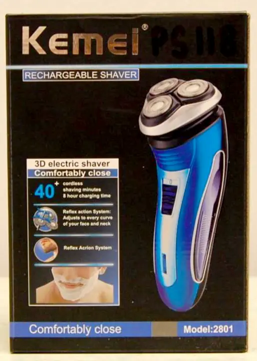 Foto do aviso oficial: Kemei Rechargeable Shaver Máquina de barbear elétrica — risco: Choque elétrico