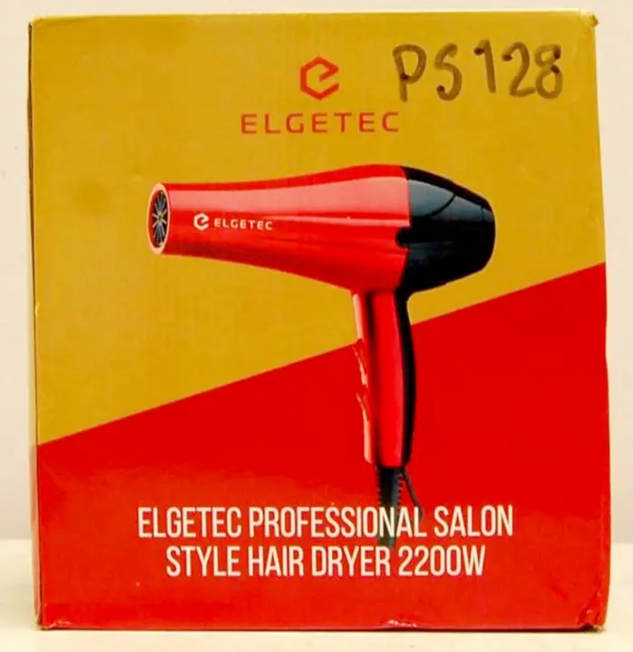 Foto aus der offiziellen Meldung: Elgetec Elgetec Professional Salon Style Hairdryer 2200W Haarföhn — Risiko: Elektrischer Schlag