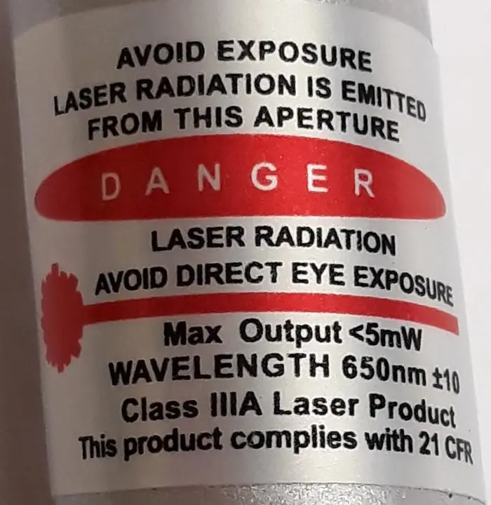 Photo from the official notice: Shock LASER flashlight; Vicces játék laser pointer with shock function — damage to sight & electric shock risk