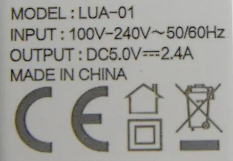 Photo de l’avis officiel: Luxcell Chargeur USB — risque: Choc électrique