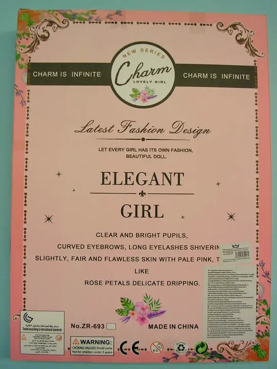 Foto do aviso oficial: Elegant Girl/Charm Lovely Girl Conjunto de bonecas de plástico — risco: Químico