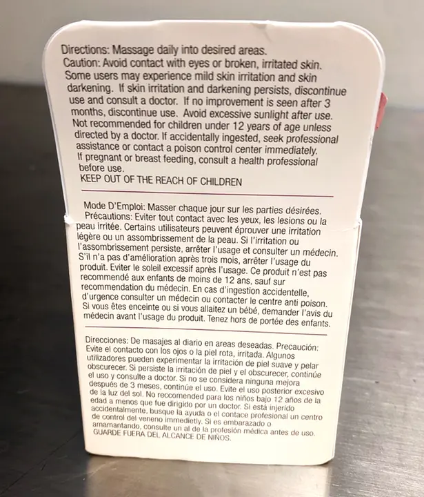 Foto aus der offiziellen Meldung: Daggett &amp; Ramsdell Knee &amp; elbow lightening cream Hautaufhellungsprodukt — Risiko: Chemikalie