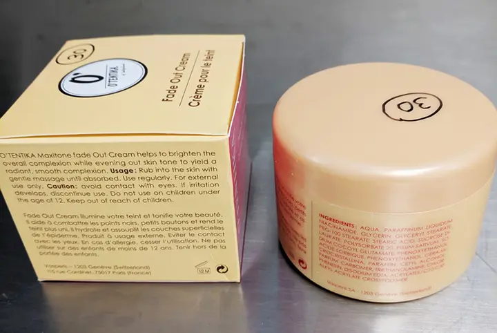 Foto dell’avviso ufficiale: O'Tentika Fade out cream Prodotto schiarimento della pelle — rischio: Rischio chimico
