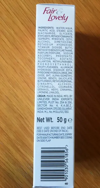 Foto do aviso oficial: Fair &amp; Lovely Brightening moisturising solution Produto de clareamento da pele — risco: Químico