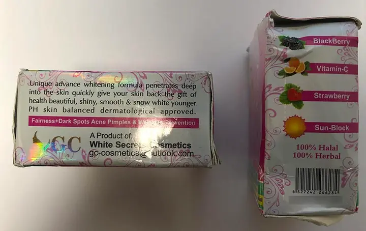 Foto do aviso oficial: GC, Golden Care Extra whitening cream with fruit extracts Produto de clareamento da pele — risco: Químico