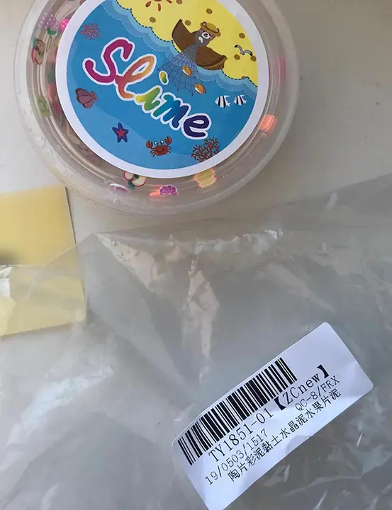 Photo de l’avis officiel: Clear Crystal KAWAII Slime — risque: Risque chimique