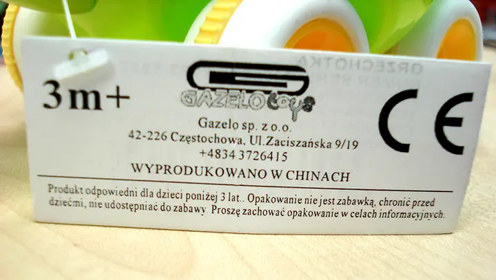 Foto dell’avviso ufficiale: Gazelo Toys Grzechotka Sonaglio di plastica — rischio: Lesioni uditive