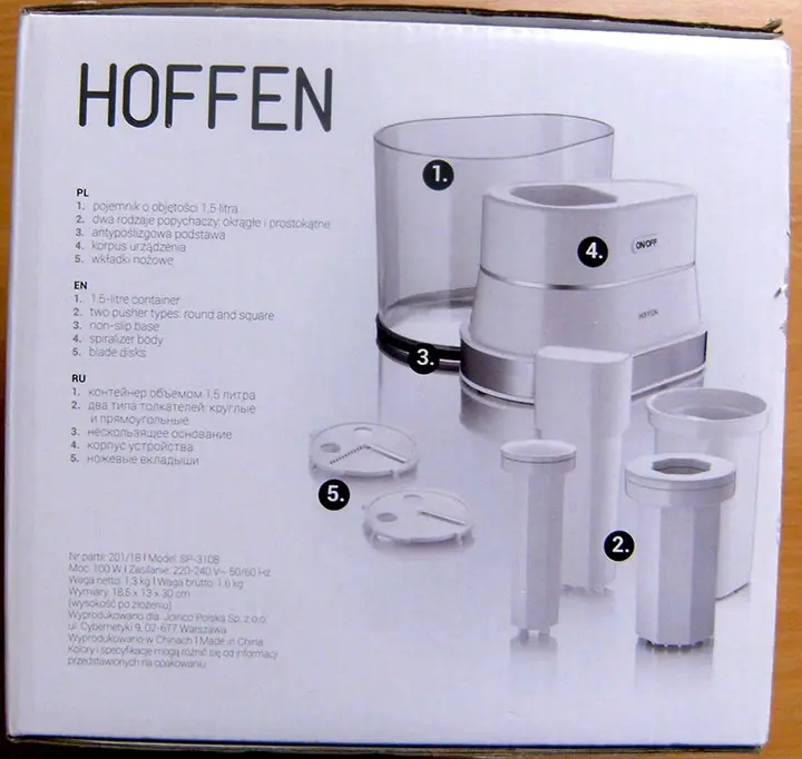 Foto aus der offiziellen Meldung: HOFFEN 2-in-1 Spiralizer Gemüse-Spiralisator — Risiko: Elektrischer Schlag