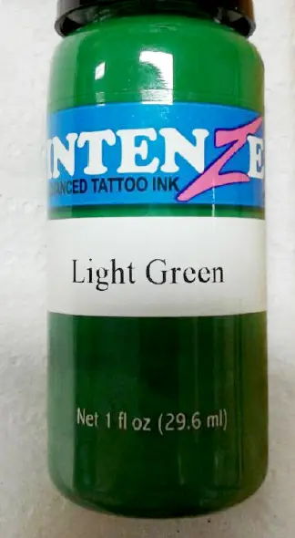 Photo de l’avis officiel: INTENZE LIGHT GREEN Encre de tatouage — risque: Risque chimique