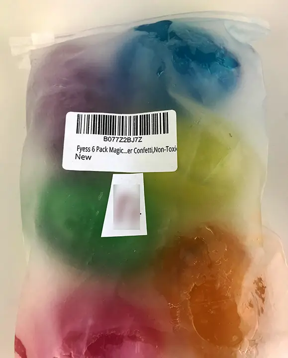 Photo de l’avis officiel: Fyess 6 pack magic confetti slime Jouet slime — risque: Risque chimique