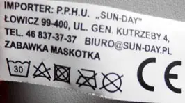 Foto do aviso oficial: SUN-DAY Zabawka maskotka Brinquedo macio — risco: Engasgamento (A11/00010/20)