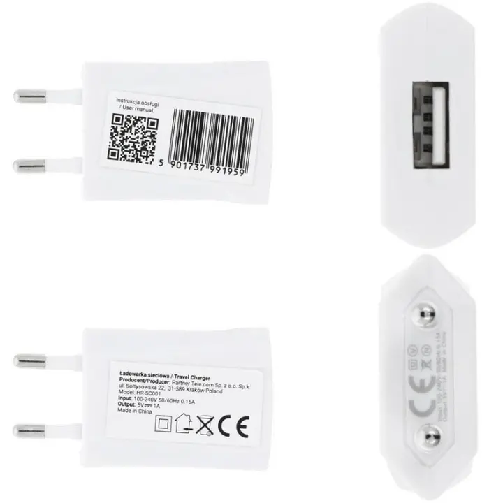 Photo de l’avis officiel: Travel Charger Chargeur USB — risque: Choc électrique (A12/00162/20)