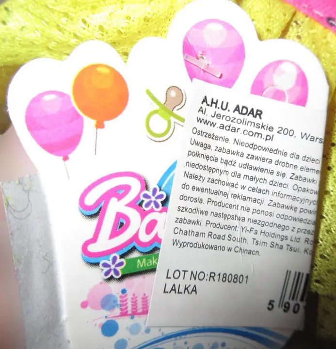 Foto do aviso oficial: Lalka Boneca de plástico — risco: Químico (A12/00145/20)
