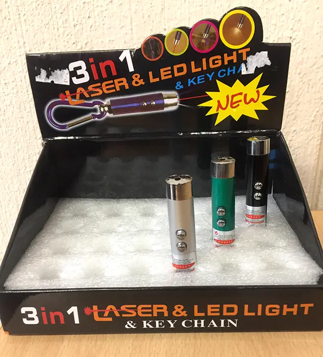 Foto aus der offiziellen Meldung: Laserpointer — Risiko: Sehschaden (INFO/00030/20)