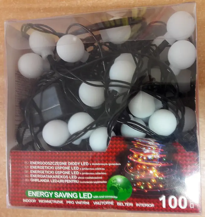 Photo de l’avis officiel: ENERGY SAVING LED Chaînes d’éclairage — risque: Choc électrique & Incendie