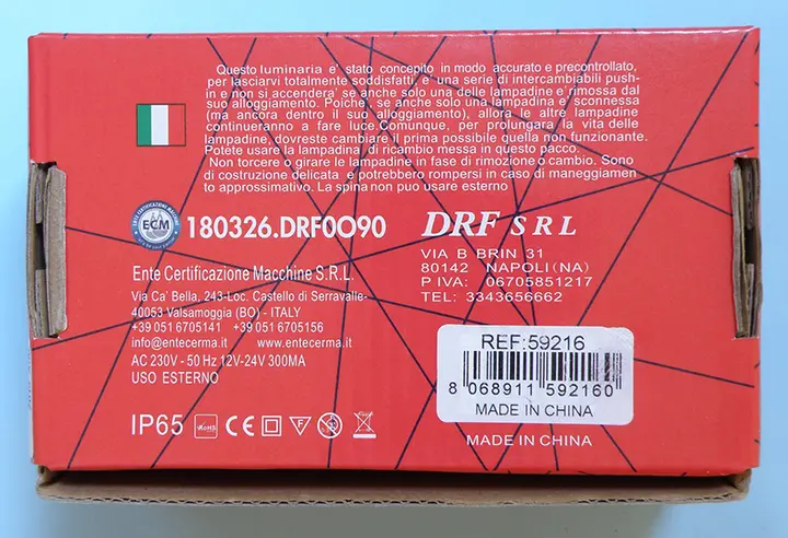 Photo from the official notice: DRF LUCI DI NATALE 100 LED 10M lighting chain — burns & electric shock risk (A12/00185/20)