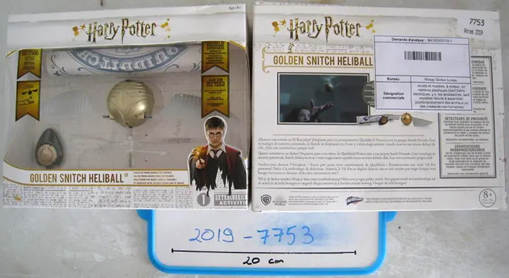 Photo de l’avis officiel: Harry Potter Golden snitch heliball Jouet volant télécommandé — risque: Risque chimique & Étouffement