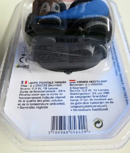 Photo de l’avis officiel: Easy Camp Yarara Headlamp / Yarara Hodelykt Projecteur — risque: Environnement
