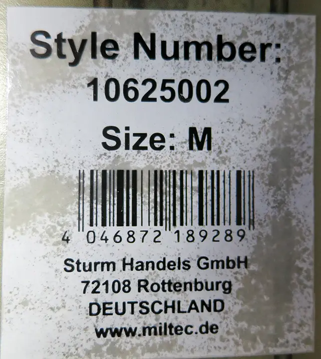 Photo from the official notice: Mil-tec Black Wet Weather Suit, black 1559 rain suit — chemical risk