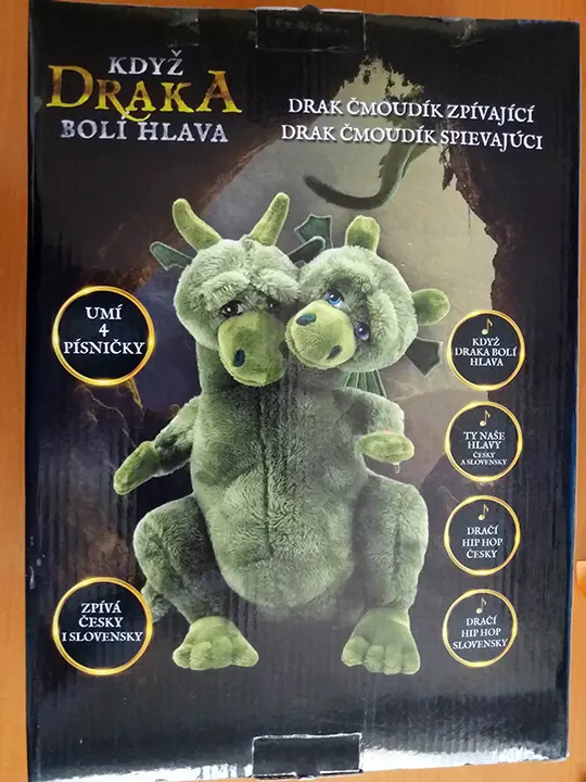 Foto do aviso oficial: Teddies Drak Čmoudík zpívající Brinquedo macio-cheio — risco: Engasgamento