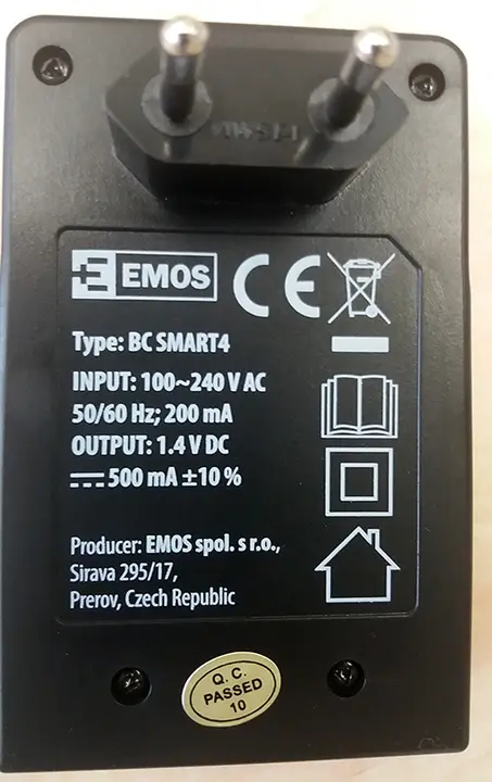 Photo from the official notice: EMOS Battery Charger — electric shock risk