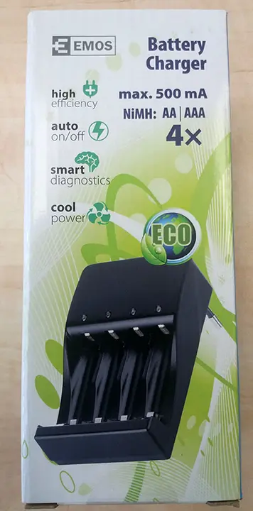 Photo from the official notice: EMOS Battery Charger — electric shock risk