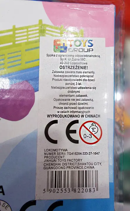 Foto do aviso oficial: TOYS GROUP Lokomotywa Brinquedo de plástico — risco: Engasgamento