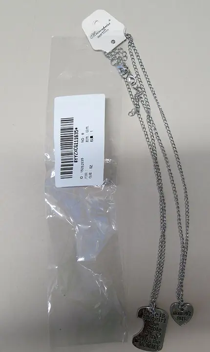 Photo de l’avis officiel: Mother daughter necklace Collier — risque: Risque chimique & Environnement