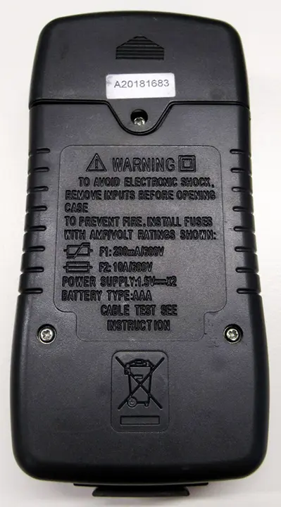Foto uit de officiële melding: Lexxa Durable X Digitaalinen Yleismittari Digitale multimeter — risico: Elektrische schok