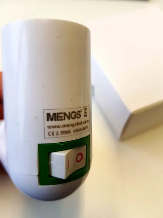 Photo from the official notice: MENGS socket lamp — electric shock risk