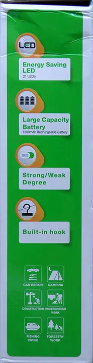 Foto aus der offiziellen Meldung: DP.LED LIGHT LED Rechargeable Emergency Light Tragbare LED-Lampe — Risiko: Verbrennungen & Elektrischer Schlag