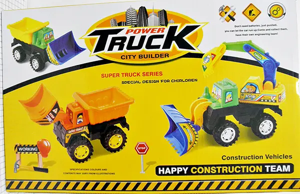 Foto aus der offiziellen Meldung: Happy Construction Team Power Truck - City Builder Spielzeug LKW Set — Risiko: Ersticken
