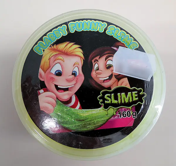 Photo de l’avis officiel: Flabby Funny Slime Jouet slime — risque: Risque chimique