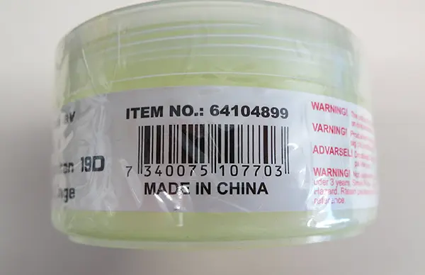 Photo de l’avis officiel: Flabby Funny Slime Jouet slime — risque: Risque chimique