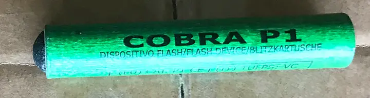 Photo from the official notice: Di Blasio Elio Fireworks Cobra P1 — burns & injuries risk