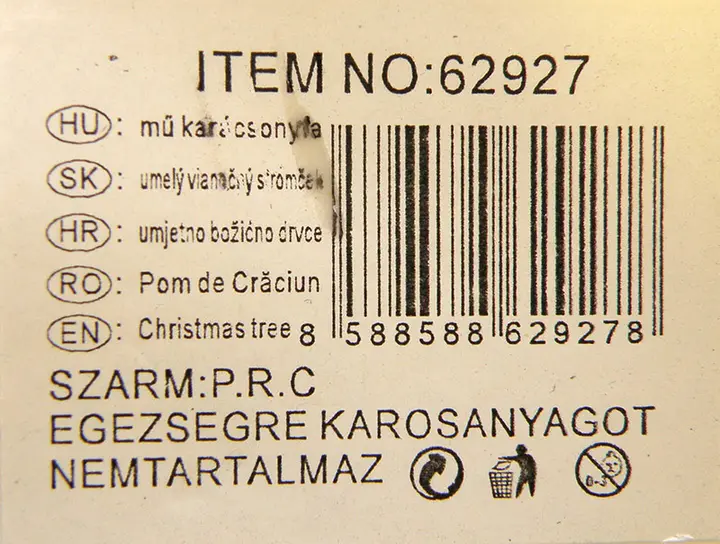 Photo de l’avis officiel: S&amp;W Christmas tree / mű karácsonyfa Chaîne d’éclairage — risque: Brûlures & Choc électrique (A12/00590/20)