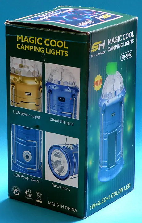 Photo de l’avis officiel: SiHANG MAGIC COOL CAMPING LIGHTS Lampe LED portable — risque: Brûlures & Choc électrique