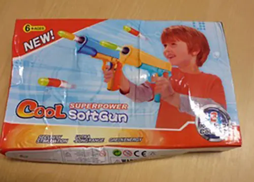 Photo de l’avis officiel: Cool Superpower Soft Gun Pistolet à jouets — risque: Blessures