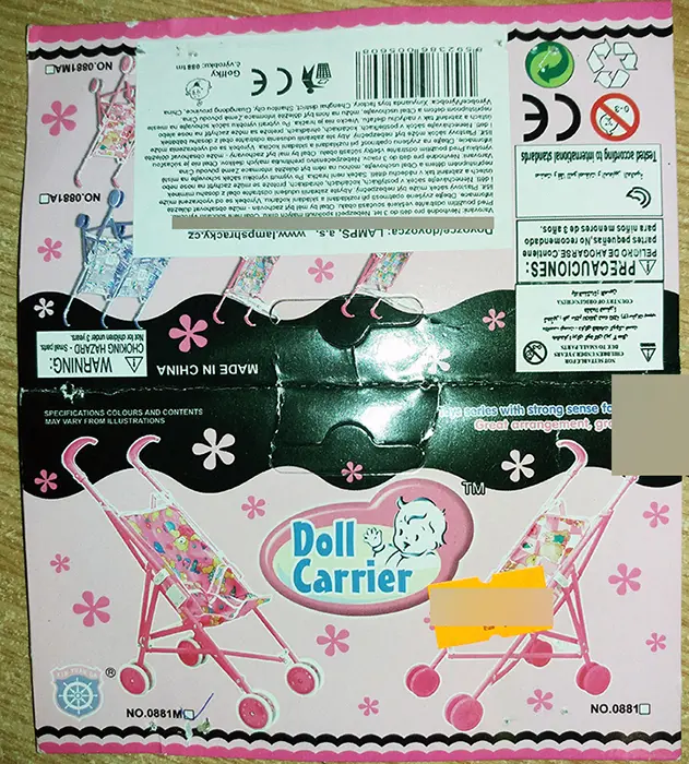 Photo de l’avis officiel: Doll Carrier Poussette jouet — risque: Coupures & Blessures