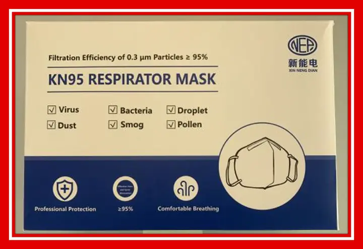Foto aus der offiziellen Meldung: NEP KN95 respirator mask Partikelfiltermaske — Risiko: Gesundheitsrisiken/Sonstige