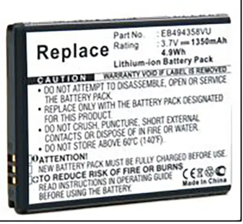 Photo from the official notice: NX Mobile Phone Battery — fire risk