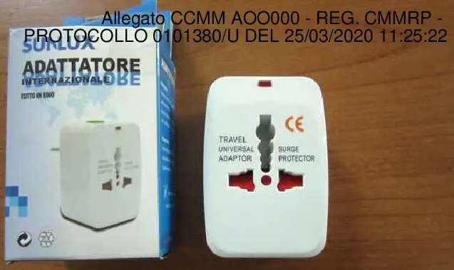 Photo de l’avis officiel: sunlux Adattatore Internazionale Tutto in Uno adaptateur — risque: Choc électrique