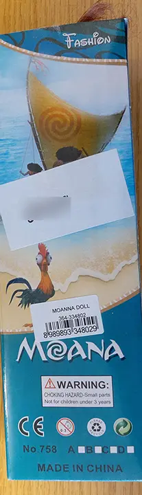 Foto do aviso oficial: Fashion Moana Boneca de plástico — risco: Químico