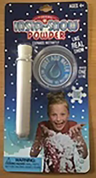Photo de l’avis officiel: Insta-Snow Powder Jouet extensible — risque: Étouffement & Blessures