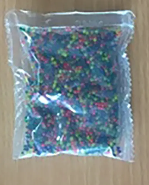 Photo from the official notice: Gel Soft UZI toy gun — choking & injuries risk