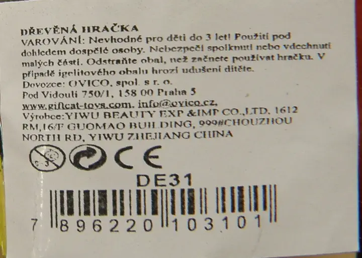 Foto do aviso oficial: DREVENA HRACKA Conjunto de besta de brinquedo — risco: Ferimentos (A12/00805/20)
