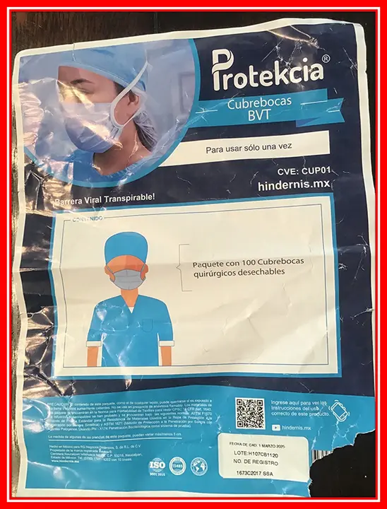Photo de l’avis officiel: Protekcia Cubrebocas BVT Masque de filtre à particules — risque: Risque sanitaire/autre
