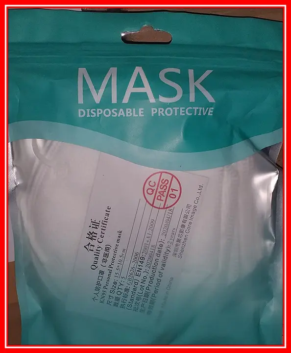 Photo de l’avis officiel: MASK Disposable Protective Masque de filtre à particules — risque: Risque sanitaire/autre