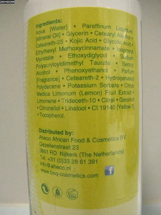 Foto do aviso oficial: BSQ Caro bright+ Lemon Produto para clarear a pele — risco: Químico