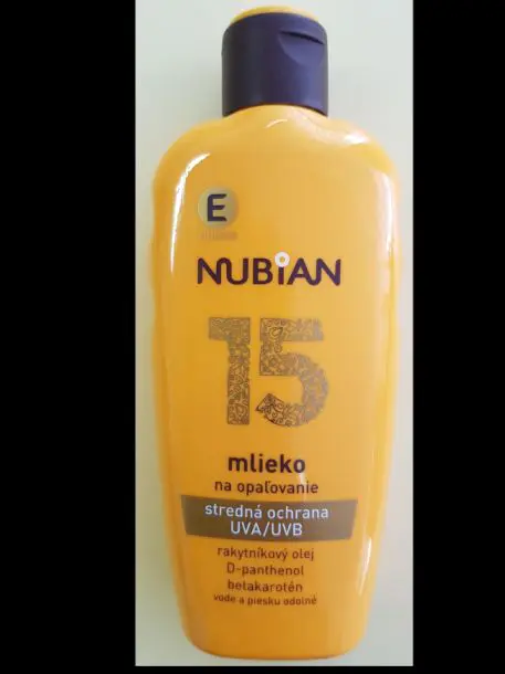 Photo de l’avis officiel: NUBIAN 15 mlieko na opaľovanie Écran solaire — risque: Risque sanitaire/autre
